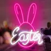 Ovo de Páscoa Luz Neon Orelhas de Coelho Decoração LED USB Dimmable Sinal de Páscoa Decoração de Festa