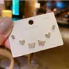 Plata 925 Chapada Una Tarjeta con Juego de 3 Pares de Pendientes Asimétricos de Cisne Perla de Imitación Diamantes de Imitación Joyería para Orejas de Gato Estudiante