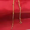 Cadena de Ola de Agua Chapada en Oro Vietnamita, Cadena Lisa, Collar para Mujer, Cadena Hueso de Serpiente, Cadena de Caja Chapada en Oro de Latón, Cadena Chopard, Apilable