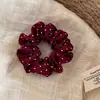 Diadema pequeña de satén con lunares estilo francés, accesorio versátil para el pelo, cuerda para coleta de niña elegante, adorno para el pelo para mujer
