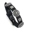 Pulseira de Couro com Cabeça de Leão Vintage Punk Motociclista Masculina com Fivela de Pino Acessórios de Personalidade Ousada Atacado
