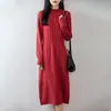 Otoño/Invierno 2026 Nuevo Vestido de Punto de Lana Pura Cuello Alto Manga Larga para Mujer Patrón de Rombo Retorcido Vestido de Longitud Media