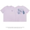 Camiseta de Verano para Hombre Estilo Japonés Retro Estampada de Manga Corta Algodón Puro Versátil Holgada Pareja Marca de Moda Tops de Mujer Ins