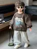 Moletom infantil, estilo primavera e outono para meninos, moderno e legal, blusa solta de manga comprida para bebês, nova blusa básica estilo coreano 2026