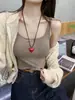 Camisola Ankara Vermelha de Lã Escovada para Outono e Inverno com Bojos e Copas Fixas, Colete sem Costas Quente e Estiloso, Top de Camada Base sem Mangas