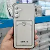 Adequado para Capa de Celular com Porta-Cartão para Sam Samsung S23Ultra Porta-Cartão Airbag nas Quatro Cantos Anti-Queda Capa Protetora de Cartão TPU