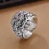 Anel Original Design "Pixiu" Prata Pura 999 Masculino Sólido Estilo Chinês Anel de Prata Vintage Masculino