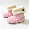 Pantuflas de Algodón Peludo de Caña Alta para Otoño e Invierno para Mujer, Talón Cubierto, Uso en Interiores del Hogar, Calientes con Terciopelo Plus, Suela Suave, Antideslizantes, Botines de Algodón Postparto