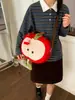 Bolsa de Tote de Peluche de Manzana Linda 2025 Nuevo Otoño e Invierno Nicho Versátil Bolso de Mano Dibujos Animados Gran Capacidad Bolso de Hombro