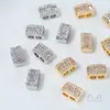 Cuentas Espaciadoras de Doble Agujero de Nariz de Cerdo Incrustadas con Circonita de Oro Real de 14K Accesorios para Collares de Mano Hechos a Mano con Perlas y Cristales