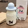 Botella de agua nueva de acero inoxidable 316 de gran capacidad, elegante y linda, con popote, perfecta para niñas y estudiantes, y fácil de transportar