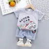 Estilo Coreano Verano Nuevo Ropa Infantil Conjunto Estilo Coreano Niña Bebé Bebé Niños Camiseta de Dibujos Animados Pantalones Cortos Conjunto de Dos Piezas