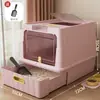 Arenero para gatos completamente cerrado extragrande, inodoro para gatos anti-salpicaduras y desodorizante, arenero gigante para gatos, artículos para mascotas para gatos