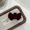 Princesa Hepburn Red Velvet Bow Hairpin Feminino Estilo Francês Retro Franja de Alta Qualidade Franja Headwear Clipe