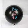 Balões Pretos de 36 polegadas para Revelação de Gênero Festa de Aniversário de Bebê Decoração Balões de Revelação Balões Redondos de Látex