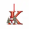Producto Nuevo Transfronterizo 26 Letras Muñeco de Nieve Bebé Colgante de Navidad Árbol de Navidad Plano Acrílico Colgante Decoración del Hogar