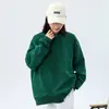 Sudadera Pesada de Cuello Redondo 500g, Marca de Tendencia Otoño e Invierno Camiseta Base de Manga Larga, Estilo Pareja, Camiseta Lisa de Color Sólido con Impresión de Logo