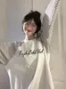 Camiseta Manga Longa Listrada Splicing Fina Nova Primavera e Outono Feminina Casual Solta Estilo Ins Moda Mais Fácil de Combinar Top Tendência