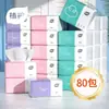 Papel Tissue Zhihu de Polpa de Madeira Natural, 80 Pacotes por Caixa, Papel Higiênico Espesso com Relevo de Quatro Camadas, Guardanapos Domésticos, Toalhas de Papel Atacado do Fabricante