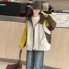 Chamarra con Capucha de Bloques de Color para Niños, Modelo Nuevo Ligero Otoño 2026, Chamarra a Prueba de Viento para Niños y Niñas, Top Casual para Niños Mayores