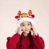 Ano do Dragão Chapéu Infantil Bebê Inverno Vermelho Ano Novo Quente Baotou Chapéu Chifre de Dragão Proteção de Orelha Infantil Lei Feng Chapéu Inverno