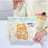 Nova Bolsa de Lona Urso Manteiga Pequena Bolsa de Trabalho Fofa Mini Bolsa de Almoço Estudante Lancheira Bolsa de Mão