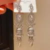 Brincos de Aço com Gancho, Pingente Oval com Cristal de Diamante, Acessíveis, Estilo Palácio, Retrô Europeu e Americano, Nicho, Elegantes