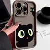 Para Xiaomi 14PRO 13 12T Red Rice Note13 13Pro Capa de Celular Poco X6pro Olho Verde Gato Preto
