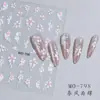 Pegatinas para Uñas de Flor de Pintura al Óleo Dopamina de Primavera 5D en Relieve Estilo Ins Pegatinas de Flor de Mariposa para Uñas Pegatinas Removibles de Larga Duración