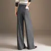 Elegante conjunto de calça pantalona para o trabalho para mulheres, nova coleção outono 2026, modelagem solta, afina a silhueta, perna reta, cor sólida, calça casual versátil