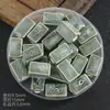 Acessórios para Joias DIY Contas Cerâmicas Quadradas Curtas com Furos Retos, Contas Soltas Quadradas com Esmalte Floral, Materiais para Chaveiros, Acessórios para Miçangas