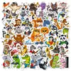Transfronteiriço Novos 50 Adesivos de Instrumentos Musicais de Animais Desenho Animado Criativo Fofo Animal Guitarra Música Adesivos de Grafite à Prova d'Água