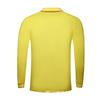 Compra grupal al por mayor bordado logo impresión imagen alta cuenta CVC color perla borde cuello amarillo manga larga solapa camisa polo publicidad