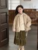 Flor y encuentra coreano 2024 nuevo invierno niñas abrigo de solapa chaqueta acolchada de moda para niños grandes top marea