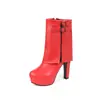 2026 Novas Botas de Cano Curto Redondas Estilo Francês e Europeu 40-50 Impermeáveis com Solado Grosso Meio da Panturrilha Botas de Couro Modernas