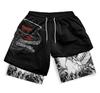 Shorts da Série Dragon Ball Estampa Digital 3D Calças de Praia de Camada Dupla para Adultos E-commerce Transfronteiriço Amazon Quente Fábrica