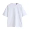 Camiseta de Algodón de Xinjiang de Peso Pesado Gruesa No Transparente de Algodón Puro de Manga Corta Verano Unisex Color Sólido Cuello Redondo Corte Holgado Hombro Normal