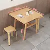 Combinación de Mesa y Sillas para Restaurante de Comida Rápida Catering Comercial Tienda de Snacks y Fideos Tienda de Desayunos Mesa de Comedor Económica Mesa Rectangular para 4 Personas