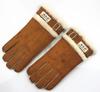 Luvas de dedo para atividades ao ar livre, luvas quentes para ciclismo de inverno, pele de carneiro, lã genuína integrada, luvas à prova de frio