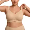 Amazon sujetador de gelatina sin costuras para mujer transfronterizo, sin varillas, escote en V profundo, push-up, cómodo, de soporte, lencería talla grande