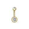 Anillo para ombligo de acero inoxidable con diseño de corazón de melocotón y circonita, con cierre de media luna lisa, joyería para piercing abdominal de mujer