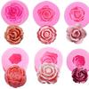 Uma variedade de flores rosa peônia rosa flor açúcar argila macia gesso modelagem bolo de feijão mungo molde de silicone