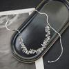 Collar de mariposa de metal líquido dibujable, de alta gama, ligero, de lujo, con borla de trigo y cadena de clavícula, collar de viento frío.
