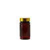 Botella redonda de PET de plástico de bambú de 120ml165ml color café para productos de cuidado de la salud, cápsulas, tabletas, botella de plástico con tapa color café dorado