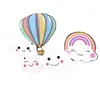 Hermoso globo nube colorido dorado traje de inserción para tarjeta de pastel de cumpleaños globo aerostático inserción de bandera decoración para hornear