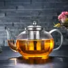 Tetera de Vidrio de Alto Borosilicato Resistente a Altas Temperaturas con Filtro, Juego de Té Transparente para Uso Doméstico, Separación de Té y Agua de Acero Inoxidable