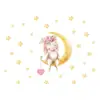 Lindos Pegatinas de Pared Autoadhesivas de Conejito Princesa Dibujos Animados Luna Estrellas Habitación Infantil Guardería Pegatinas Decorativas BR0288H