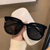 2025 nuevas gafas de sol de cara grande para adelgazar mujeres de alta gama con sentido moda color blanco leche gafas de sol para viaje protector solar