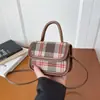 Bolso de Hombro Único de Moda y Estilo, Bolso Cruzado Sencillo, Bolso de Mujer de Alto Valor Estético, Bolso Casual con Patrón de Cuadros de Personalidad Fresca y Dulce