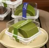 Fábrica de Origen Rollo de Pastel Suizo Cortado en Pedazos Caja de Empaque de Rollo de Toalla Japonés Caja de Empaque de Postre Horneado Caja Transparente